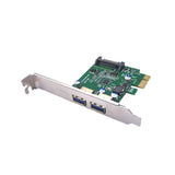 Maxbell Pci-e 1x to USB 3.2 Gen1 5Gbps Expansion Card PCIe to USB Card for Desktops Green Rear USB