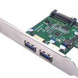 Maxbell Pci-e 1x to USB 3.2 Gen1 5Gbps Expansion Card PCIe to USB Card for Desktops Green Rear USB