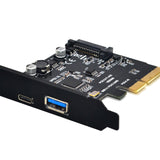 Maxbell Pci-e to USB 3.1 Gen2 10 Gbps Type C Expansion Card for Computer PC 4X