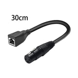 Maxbell XLR 3 Pin Female to RJ45 Female Adapter Extension Cable 30cm for Stage