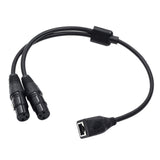 Maxbell Dual XLR 3Pin Female to RJ45 Adapter Cable 0.5M Long Replacement Audio Cable