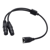 Maxbell Dual XLR 3Pin Female to RJ45 Adapter Cable 0.5M Long Replacement Audio Cable