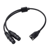 Maxbell Dual XLR 3Pin Female to RJ45 Adapter Cable 0.5M Long Replacement Audio Cable