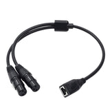 Maxbell Dual XLR 3Pin Female to RJ45 Adapter Cable 0.5M Long Replacement Audio Cable