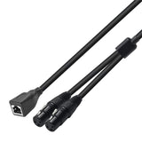 Maxbell Dual XLR 3Pin Female to RJ45 Adapter Cable 0.5M Long Replacement Audio Cable