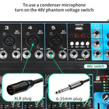 Maxbell 7 Channel Audio Mixer Sound Mixing Board Console System for Studio Recording