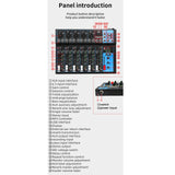 Maxbell 7 Channel Audio Mixer Sound Mixing Board Console System for Studio Recording