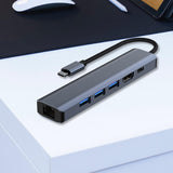 Maxbell 6 in 1 USB C Docking Station 6 Ports USB C Dongle for Computer Laptop Phones