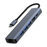 Maxbell 6 in 1 USB C Docking Station 6 Ports USB C Dongle for Computer Laptop Phones