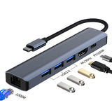 Maxbell 6 in 1 USB C Docking Station 6 Ports USB C Dongle for Computer Laptop Phones