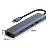 Maxbell 6 in 1 USB C Docking Station 6 Ports USB C Dongle for Computer Laptop Phones