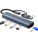 Maxbell USB C to Ethernet Adapter Compact USB Hub for Laptops Desktops Computer