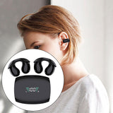 Maxbell Ear Clip Headphones Touch Control Mini Clip on Earphones for Workout Outdoor Black