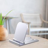 Maxbell Cell Phone Stand Adjustable Metal Desktop Cell Phone Holder Desk Accessories Argent