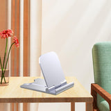 Maxbell Cell Phone Stand Adjustable Metal Desktop Cell Phone Holder Desk Accessories Argent