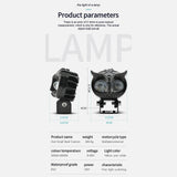 Maxbell Motorcycle Fog Light Universal Owl Shape Work Light for Motorbikes ATV Bike