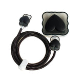 Maxbell Chargers Cable Protective Cover 4in1 3D Protective Case for Cell Phone Phone Love Black