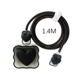 Maxbell Chargers Cable Protective Cover 4in1 3D Protective Case for Cell Phone Phone Love Black