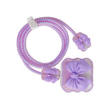 Maxbell Chargers Cable Protective Cover 4in1 3D Protective Case for Cell Phone Phone Bow Knot Purple