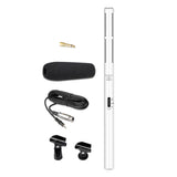 Maxbell DSLR Camera Microphone Wired Vocal Mic for Voice Dictation Film DSLR Cameras White
