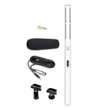 Maxbell DSLR Camera Microphone Wired Vocal Mic for Voice Dictation Film DSLR Cameras White