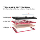 Maxbell Tablet Cover 10.2 Inches Stand Back Cover Protection Easy to Use Bags Black rose Red