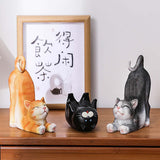 Maxbell Cat Figurine Phone Holder Anti Slip Animal Sculpture for Shelf Tabletop Gift Orange