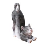 Maxbell Cat Figurine Phone Holder Anti Slip Animal Sculpture for Shelf Tabletop Gift Black