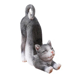 Maxbell Cat Figurine Phone Holder Anti Slip Animal Sculpture for Shelf Tabletop Gift Black