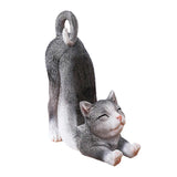 Maxbell Cat Figurine Phone Holder Anti Slip Animal Sculpture for Shelf Tabletop Gift Black