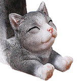 Maxbell Cat Figurine Phone Holder Anti Slip Animal Sculpture for Shelf Tabletop Gift Black