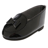 Max PU Leather Shoes Bowknot Flats Sneakers for 18" Dolls Black