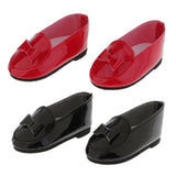 Max PU Leather Shoes Bowknot Flats Sneakers for 18" Dolls Black