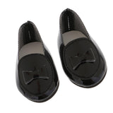 Max PU Leather Shoes Bowknot Flats Sneakers for 18" Dolls Black
