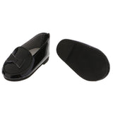 Max PU Leather Shoes Bowknot Flats Sneakers for 18" Dolls Black