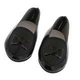 Max PU Leather Shoes Bowknot Flats Sneakers for 18" Dolls Black