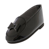 Max PU Leather Shoes Bowknot Flats Sneakers for 18" Dolls Black