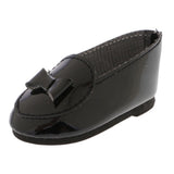 Max PU Leather Shoes Bowknot Flats Sneakers for 18" Dolls Black