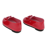 Max PU Leather Shoes Bowknot Flats Sneakers for 18" Dolls Red