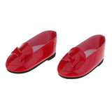 Max PU Leather Shoes Bowknot Flats Sneakers for 18" Dolls Red