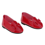Max PU Leather Shoes Bowknot Flats Sneakers for 18" Dolls Red