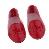 Max PU Leather Shoes Bowknot Flats Sneakers for 18" Dolls Red