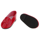 Max PU Leather Shoes Bowknot Flats Sneakers for 18" Dolls Red