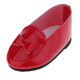 Max PU Leather Shoes Bowknot Flats Sneakers for 18" Dolls Red