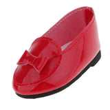 Max PU Leather Shoes Bowknot Flats Sneakers for 18" Dolls Red