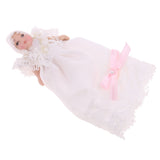 Maxbell 1/12 Porcelain Baby Doll in Lace Dress Dolls House Miniature People Figures