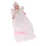 Maxbell 1/12 Porcelain Baby Doll in Lace Dress Dolls House Miniature People Figures