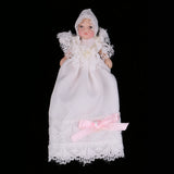 Maxbell 1/12 Porcelain Baby Doll in Lace Dress Dolls House Miniature People Figures