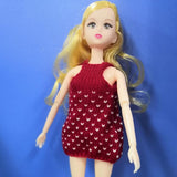 Maxbell Red Woollen Sundress 28-30cm Dolls Dress Up Clothing for 1/6 Kurhn Doll