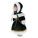 Max 30cm Porcelain Doll Stand Set People Figures with Winter Clothes Kids Gift